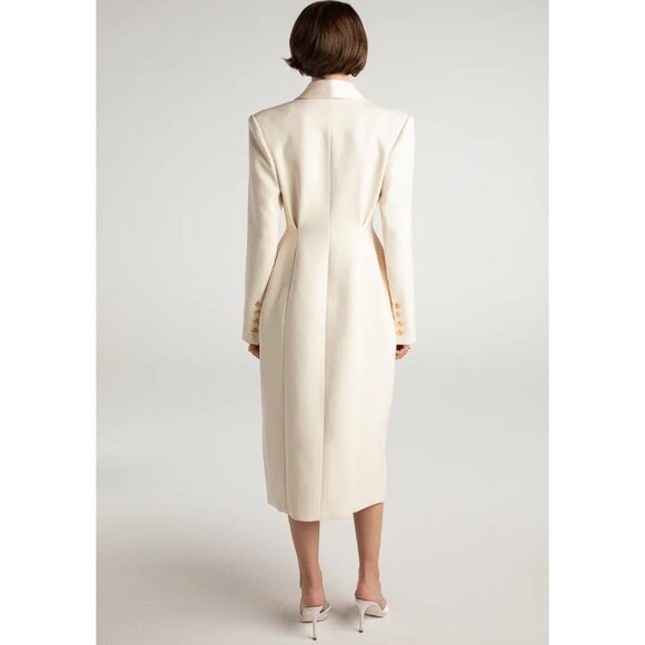 NANA JACQUELINE Women's Evie Long Suit Jacket Size XL In White - Picture 3 of 10